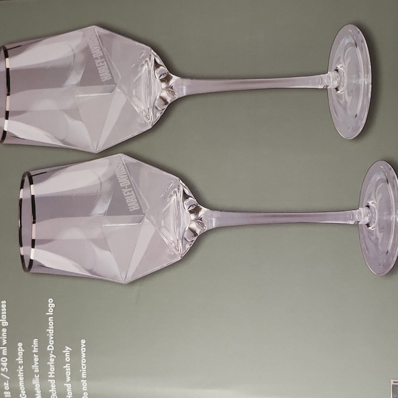 HARLEY DAVIDSON GEOMETRIC WINE GLASS SET - Picture 5 of 6